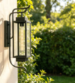 lampe murale classique transparente noir ip55 fer éclairage maison e27