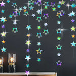décoration anniversaire guirlande étoiles cercles pailletés 4m mariage festives multicolores suspendues
