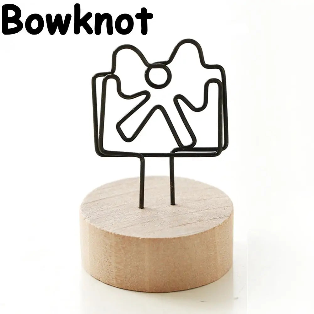 clips papier noir forme voiture oiseau étoile cœur minimaliste support bois