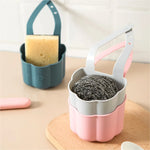 porte éponge réglable moderne multi usages support mural rangement cuisine sain bleu rose gris