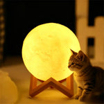 lampe table diy peinture texture lunaire blanc moderne veilleuse enfant décoration maison support bois