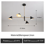 Suspension lumineuse moderne conique noir doré sources lumineuses chambre salon