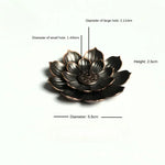 support encens fleur or artisanal incense burner cuivre décoration maison yoga