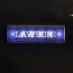 panneau lumineux moderne aimants logos lawson famillymart bleu vert blanc noir adhésif lumineux