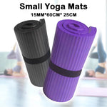 tapis yoga violet rayures moderne 25cm 60cm poignée noire yoga fitness
