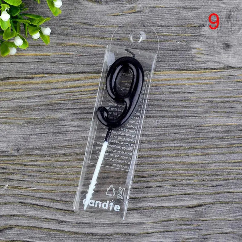 bougies numériques anniversaire noires décoration gâteau moderne adhésif