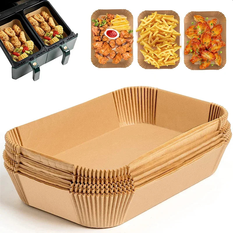 tapis cuisson antiadhésif paper inserts air fryer utilitaires cuisine paniers carton marronclair alimentos cuits