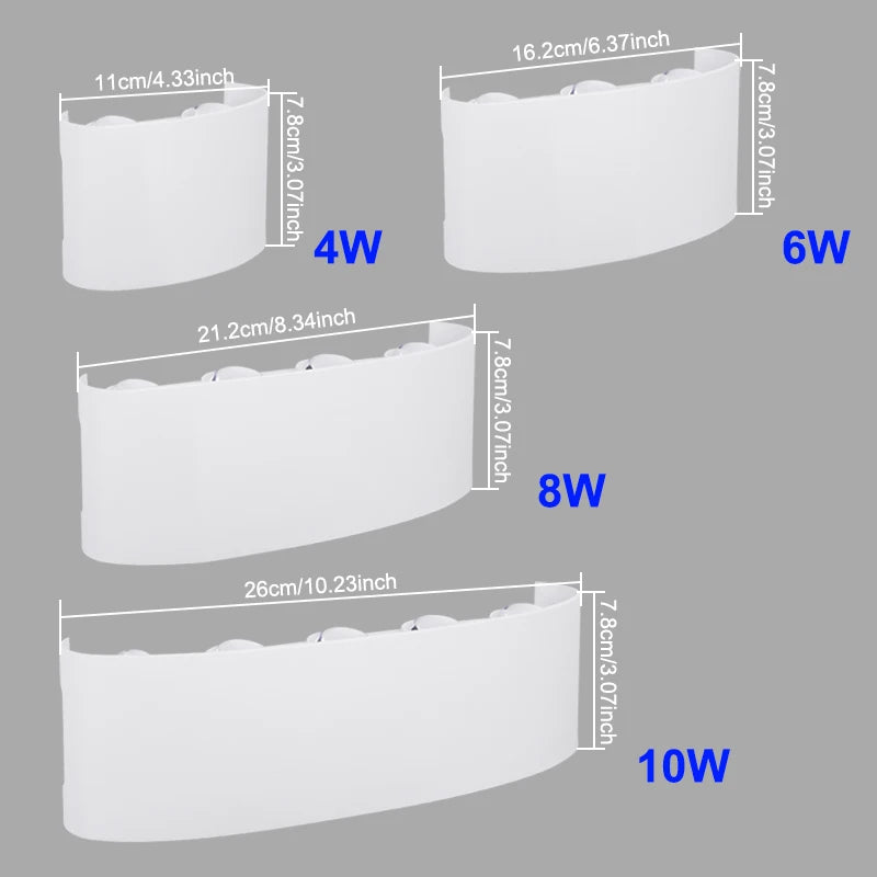 applique murale led moderne ip65 blanc rayures diagonales 4w 6w 8w 10w