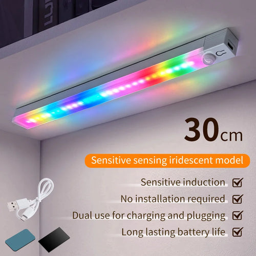 lampe led rgb rechargeable détecteur mouvement magnétique nuit ambiance gaming moderne