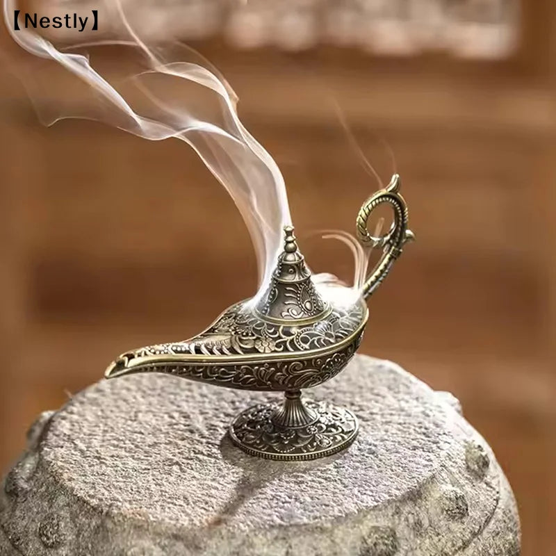 brûle parfum ornement floral oriental intérieur décoration fumée inclusion coussins noirs