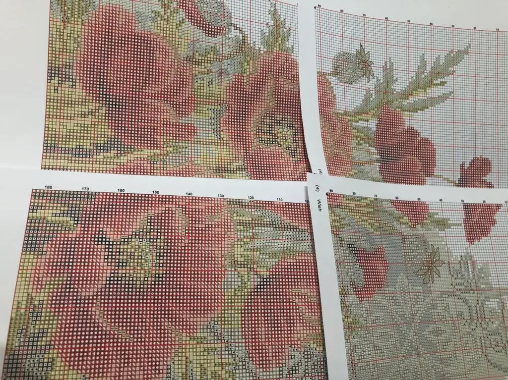 broderie point croix kit toile aida coton fleurs oiseaux dessin animé pastoral