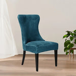 housses chaise velours bleu marine antidérapantes contemporaines sans couture assise dossier