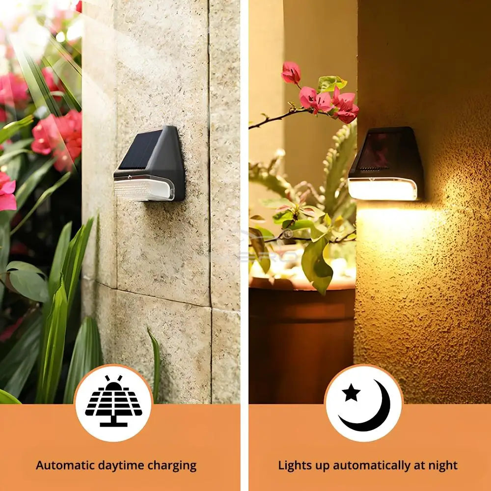 éclairage solaire mural moderne noir ip65 led 5mètres autoinstallation jardin extérieur