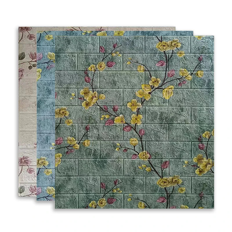 décoration murale papier peint fleurs brique vintage floral imperméable chambre salon étanche