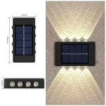 lampe solaire murale noire panneau solaire led adhésif moderne minimalisteextérieur résistant l'eau ip44 abs