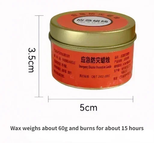 bougies urgence sans fumée 15h 24h orange pratique survie camping maison longue durée