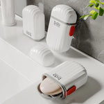 boîte savon moderne blanc rayures horizontales portable couvercleSizeMode: 7,5cmx11cmx4cmSizeMode: set 20 piècesSizeMode: