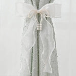 rubans décoratifs organza rose clair blanc classiques transparents 86cm