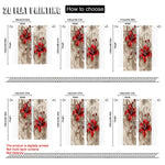 rideau floral moderne fleurs lilas feuilles beige rouge blanc opaques chambre