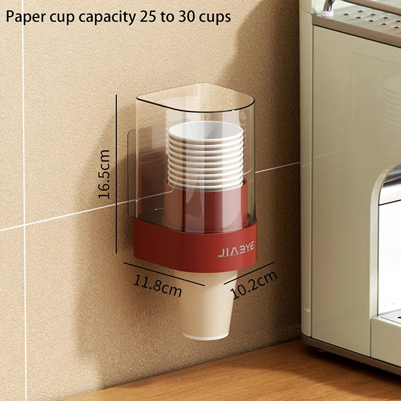 distributeur tasses papier adhésif moderne beige rouge tissé