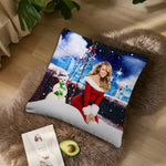 taie d'oreiller mariah carey noel coussin moderne rouge blanc photo décoration intérieure polyester dobby