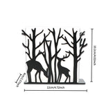 support livre cerfs arbres métal noir blanc moderne décoratif nature rustique