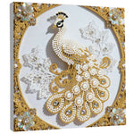 tableau décoratif peinture strass papillons lune étoiles floral contemporain débutant artisanal 25x25cm