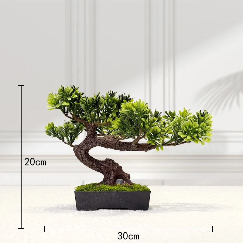 arbre bonsaï artificiel plante décorative résine pot noir mousse verte intérieur jardin maison salon