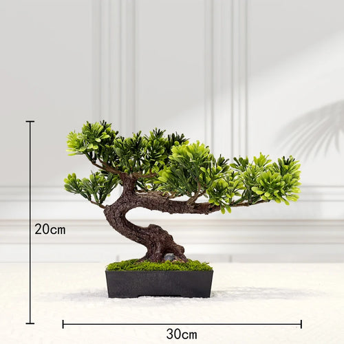 arbre bonsaï artificiel plante décorative résine pot noir mousse verte intérieur jardin maison salon