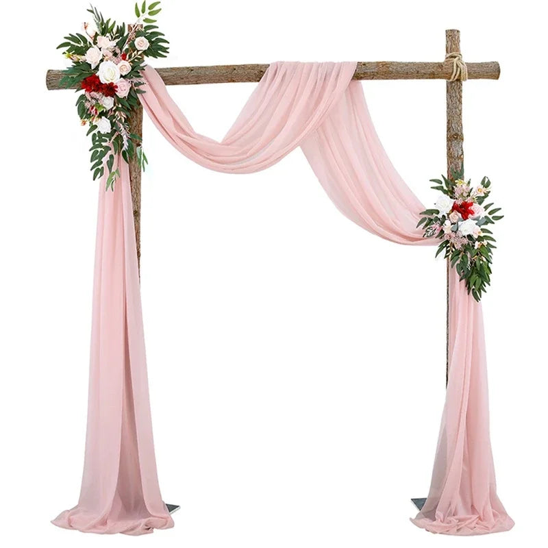 arche decorative mariage soie fleurs blanc rose classique romantique clips anniversaire baptême