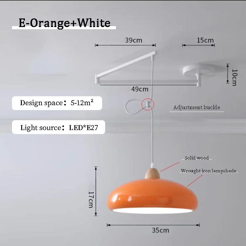 lampe suspendue moderne blanc noir flux lumineux led interrupteur bouton decoration chambre coucher
