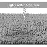 tapis bain chenille moderne gris peluche absorbant durable salle bain