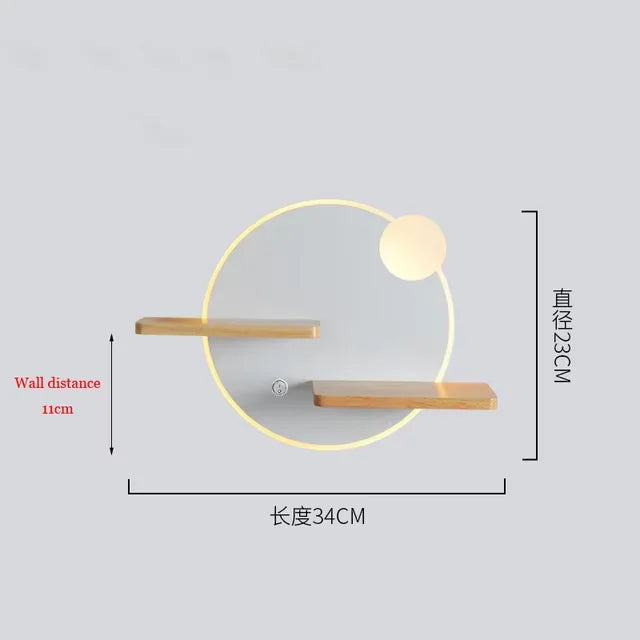 lampe murale moderne minimaliste blanc noir bois clair éclairage chambre salon led 11w warm