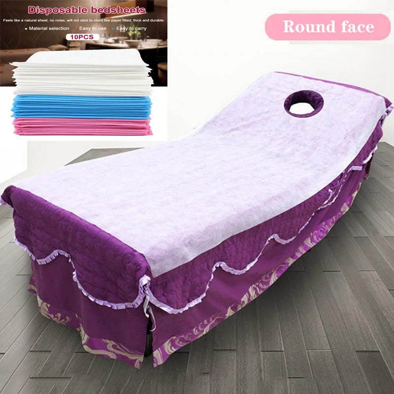 draps jetables massage blanc rose bleu violet lisses non tissés opaques simples adultes 80x180cm