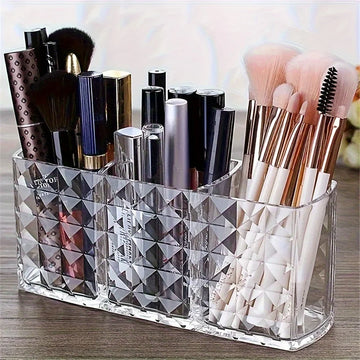 organisateur pinceaux maquillage transparent moderne diamanté pinceaux crayons rouges lèvres palette crème parfum miroirDecoration