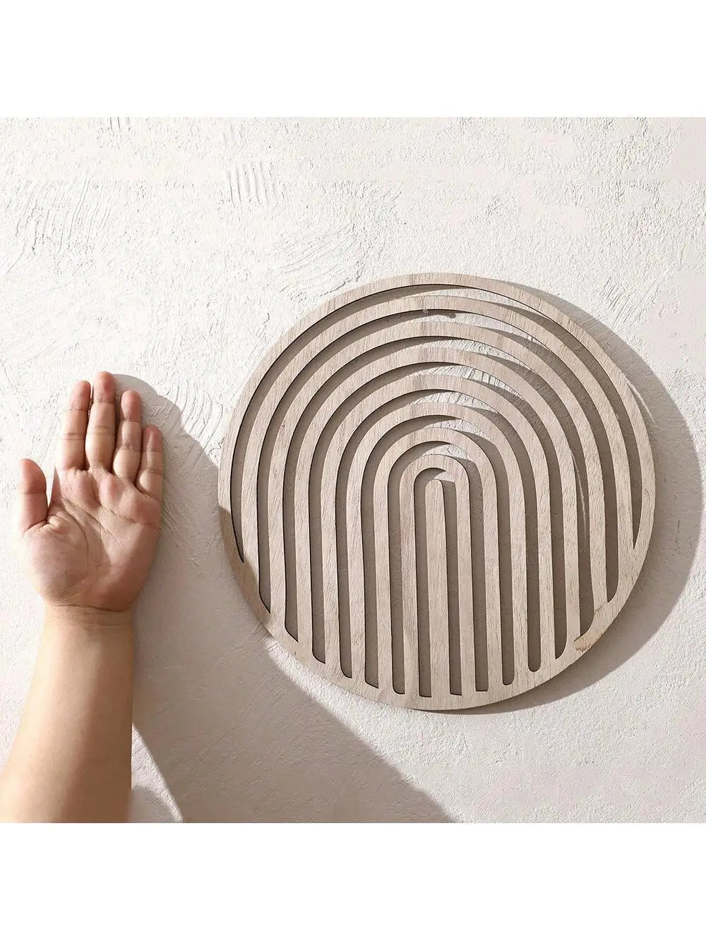 décorations murales bois clair motifs linéaires modernes set trois pièces minimalistes géométriques