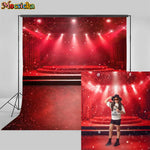 rideau scène rouge étoiles brillant clips anniversaire baby shower moderne glamour photo fondo vinyl