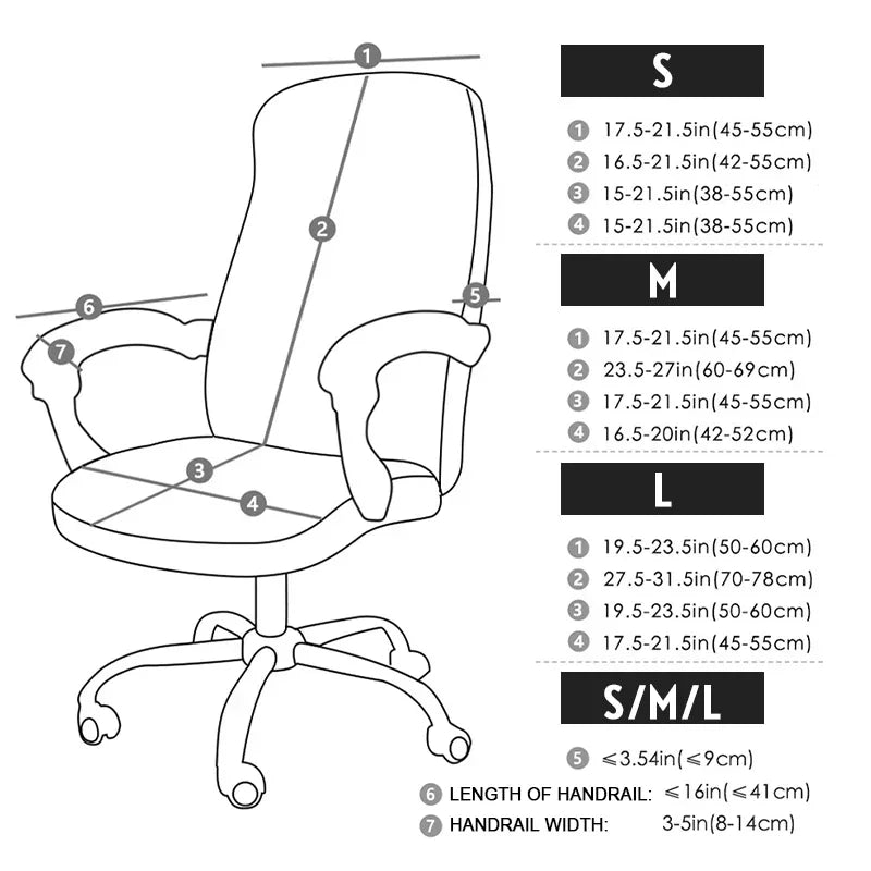 Housse de chaise de bureau lavable en machine, facile à entretenir