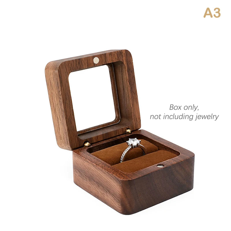 boîtes bijoux bois foncé coffret rangement classique coussin intérieur vis anneaux emballage présentation mariage