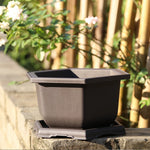 pot plante jardin extérieur marron moderne grille drainage fleurs succulentes bonsaï