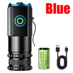 lampe torche noire led 15w rechargeable type ip68 anti choc emergency