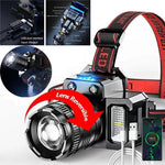 lampe frontale rechargeable noire rouge réglable ceinture moderne textile métallique modes éclairage cible sport