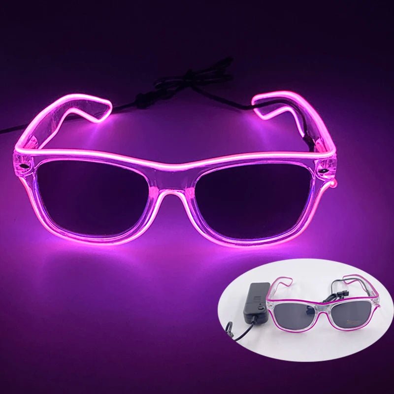 lunettes lumineuses led futuristes transparentes paillettes circuit imprimé élastique fête rave club nuit