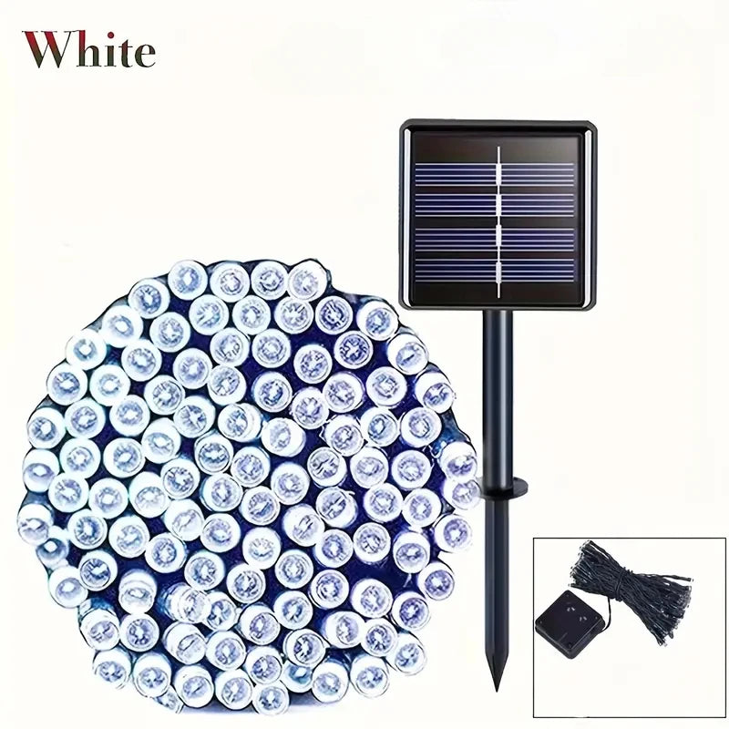 guirlande lumineuse solaire 30m multicolore modes ip67 moderne extérieur festive