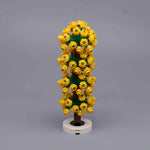 arbres miniatures créatifs fleurs roue dentée couleurs vives base plate naturelle