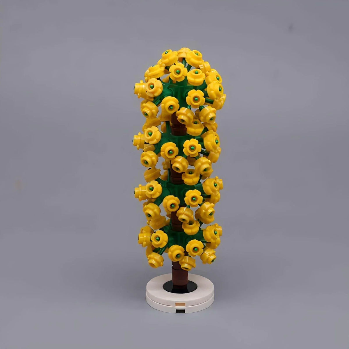 arbres miniatures créatifs fleurs roue dentée couleurs vives base plate naturelle