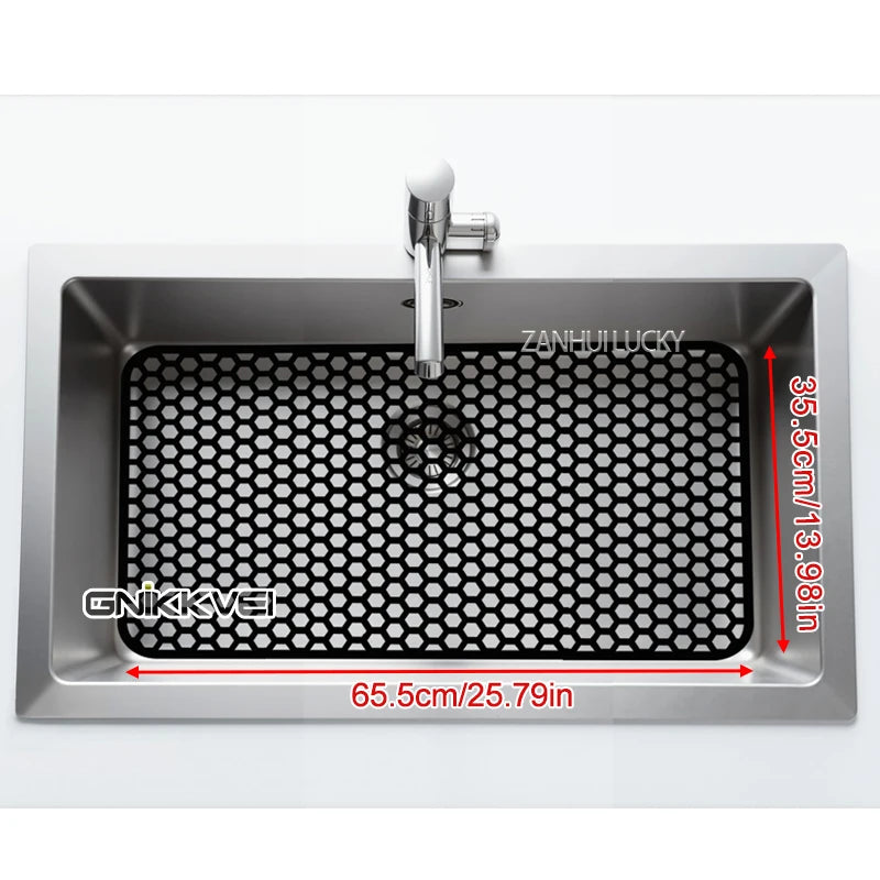 tapis cuisine silicone gris moderne perforé protection évier 72x39.5cmversiblelavabo