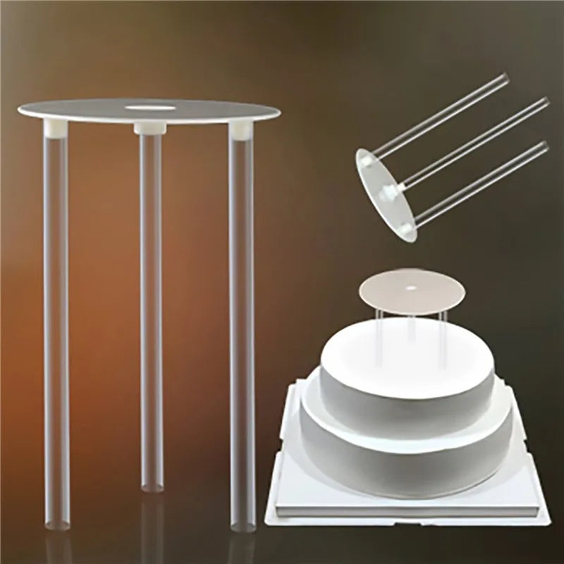support gâteau blanc tiges rond lisse moderne tiges plateau rond carré cuisine