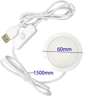 lampe led blanc moderne adhésive 60mm câble 1500mm interrupteur 5v led autoinstaller