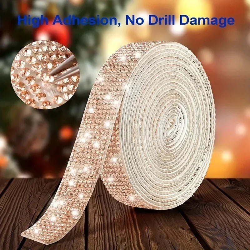 ruban strass décoratif adhésif vert noir violet blanc rose beige rouge classique 3d strass